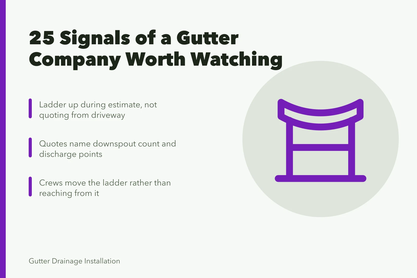 Checklist of 25 signals for evaluating local gutter contractors. Gutter companies worth watching for 2027