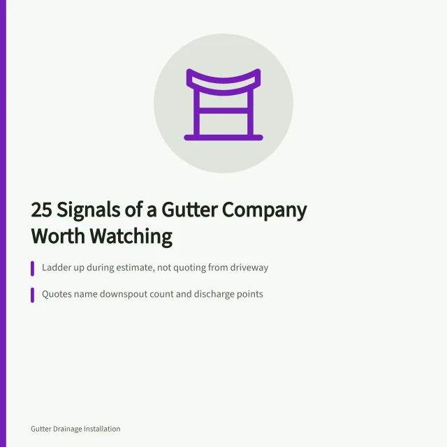 Checklist of 25 signals for evaluating local gutter contractors. Gutter companies worth watching for 2027
