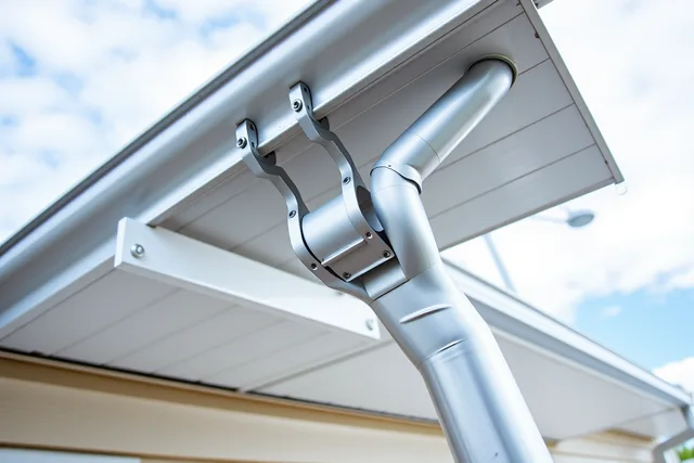 New aluminum gutter and downspout on a Canadian house with rain. Why coastal, prairie and northern Canada price gutter work differently