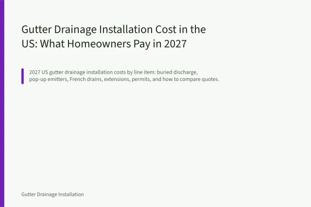Buried PVC downspout drainage pipe in gravel trench beside house. Gutter Drainage Installation Cost in the US: What Homeowners Pay in 2027