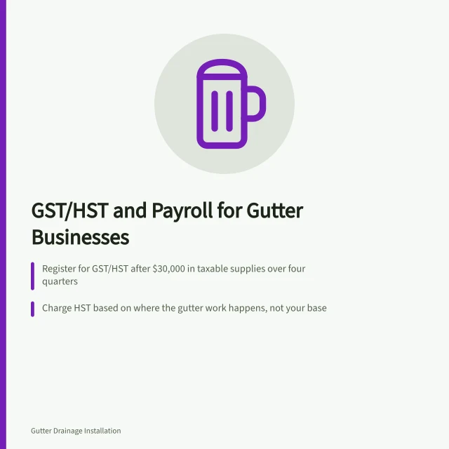 GST/HST and payroll rules for Canadian gutter installation and cleaning businesses. GST/HST and payroll for a Canadian gutter business, explained