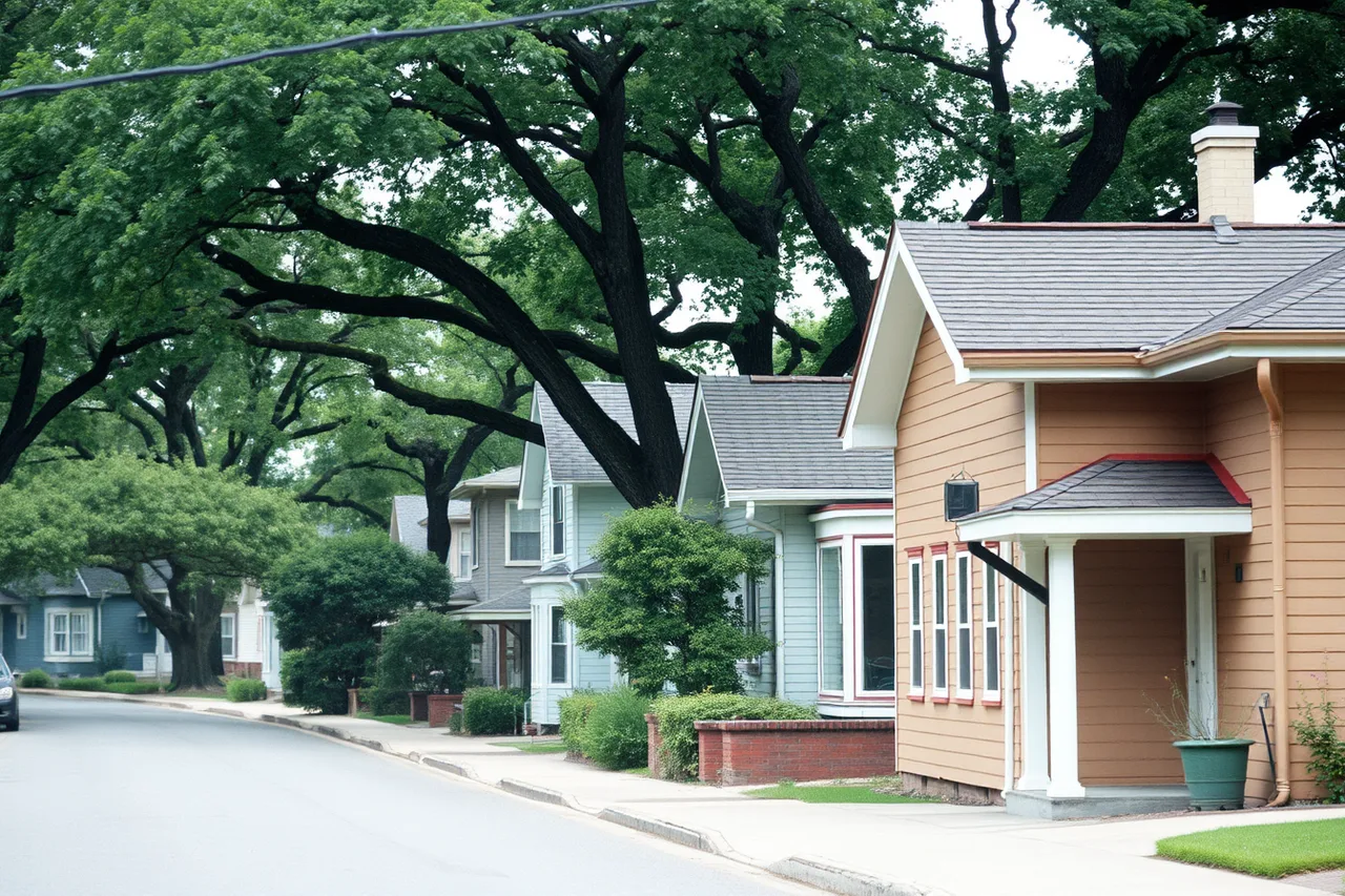 Street view of varied rooflines, gutters and downspouts on a residential block (8 things to understand about gutter service startup)